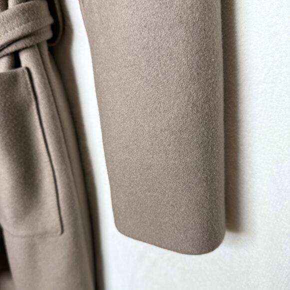 AllSaints Paxx Italian Wool Wrap Waterfall Trench Coat Dune Small Winter Jacket - Picture 10 of 15